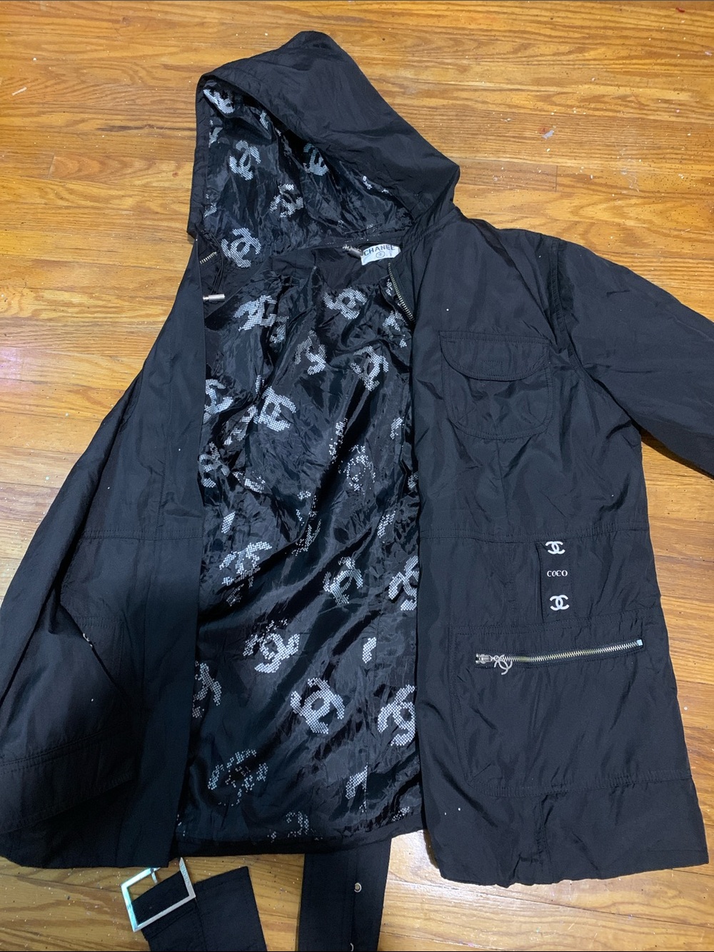 Chanel Women's Hooded Jacket with Branded Lining
